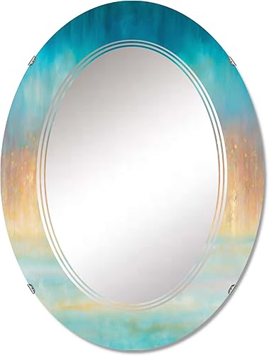 DesignQ The Awakening of Dawn I- Vanity Mirror, Bathroom Mirrors, Wall Mirrors for Living Room, Bedroom - Oval Mirror - Large 20'x30', 24'x36'