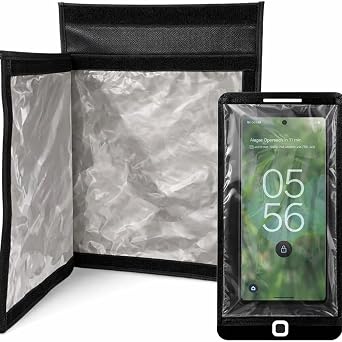 Veteran Business Transparent Faraday RFID Blocking Tablet/Cellphone Faraday Case | WiFi, Bluetooth, Cellular Blocking Case - Transparent Confidence