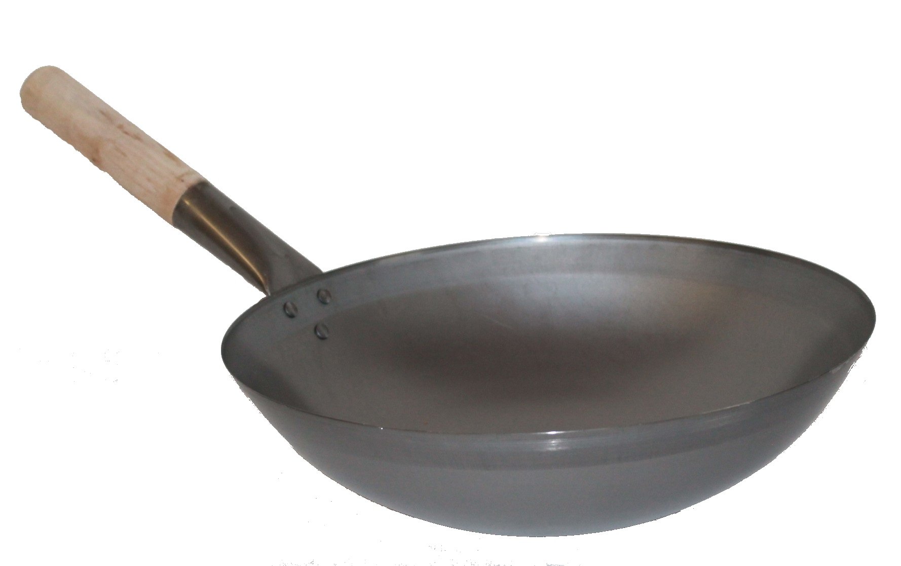 Set wok - Poêle à wok - Diamètre : 40 cm - Fond rond - En acier carbone - Pour cuisinière à gaz et à induction - Avec spatule pour wok et louche