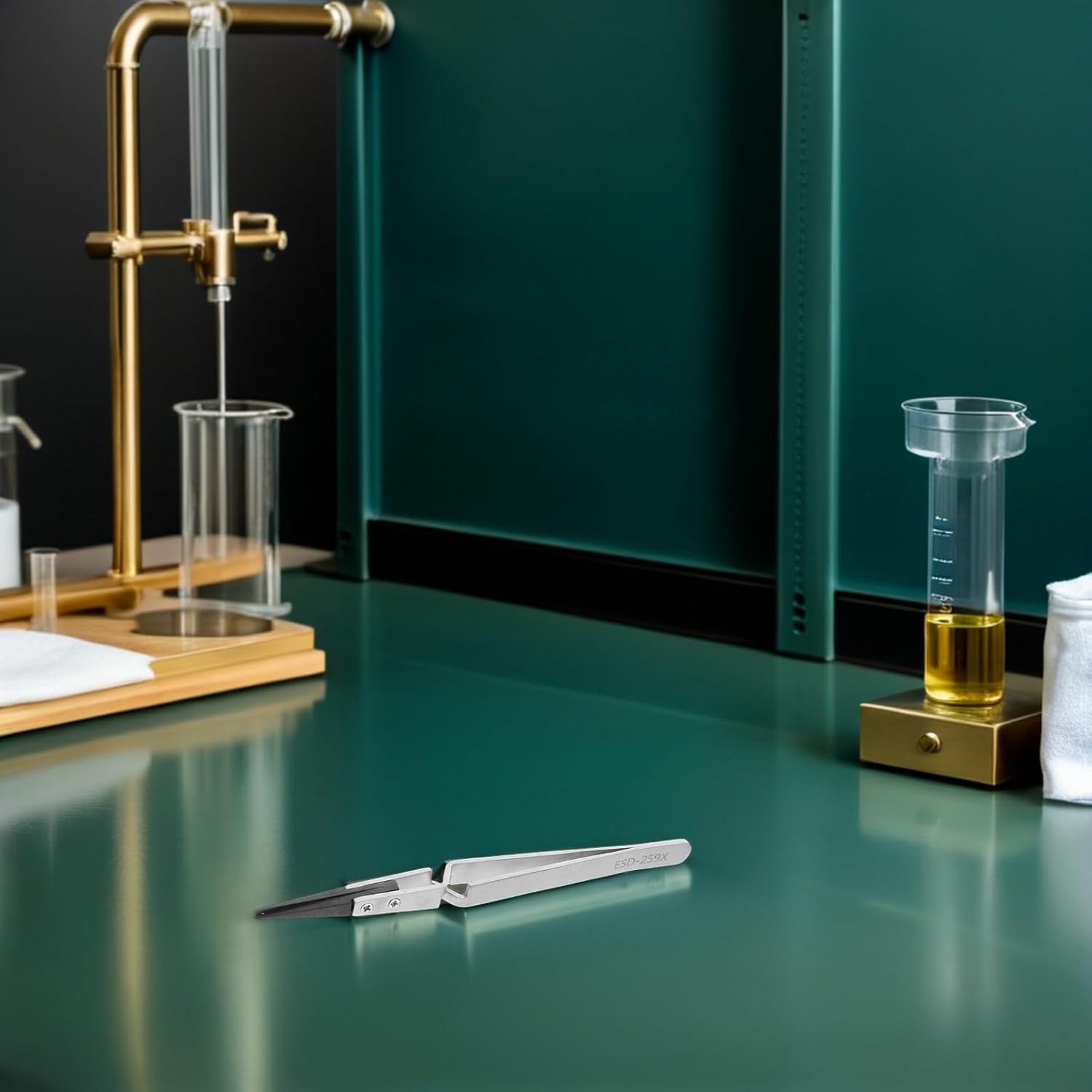 3pcs Esd Anti-static Stainless Steel Tweezers Set with Straight Pointed Tips for Electronics Repair Jewelry Crafting and Laboratory Use