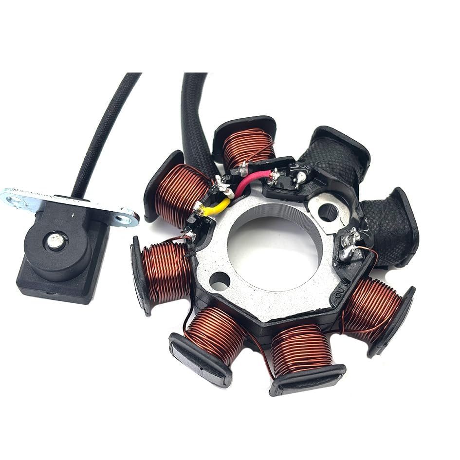 GY6 Magneto Stator Flywheel Rotor Kit,8 Coil Copper Stator for GY6 50cc 139QMB 139QMA Scooter Moped ATV Go-Kart Engine,High Performance Part with Flywheel Puller & Clutch Lock Tool