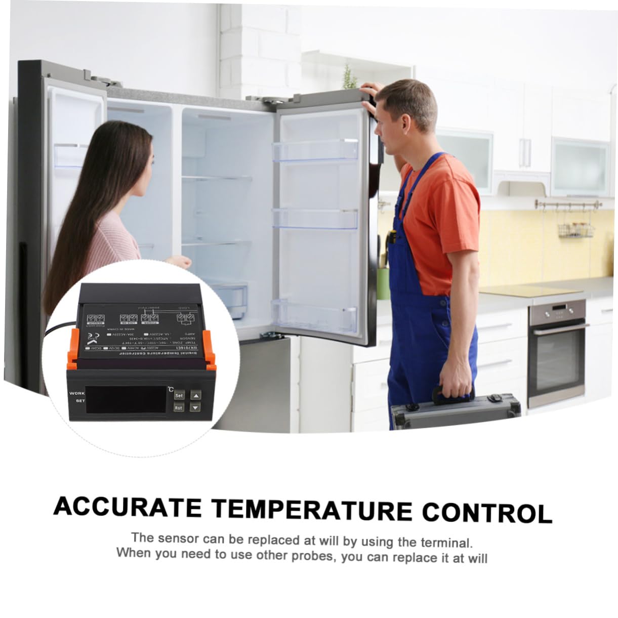 OUNONA 2 Piezas Termostato para refrigerador frigorifico congelador controlador de temperatura digital termostato digital controlador de temperatura electrónico inteligente microordenador