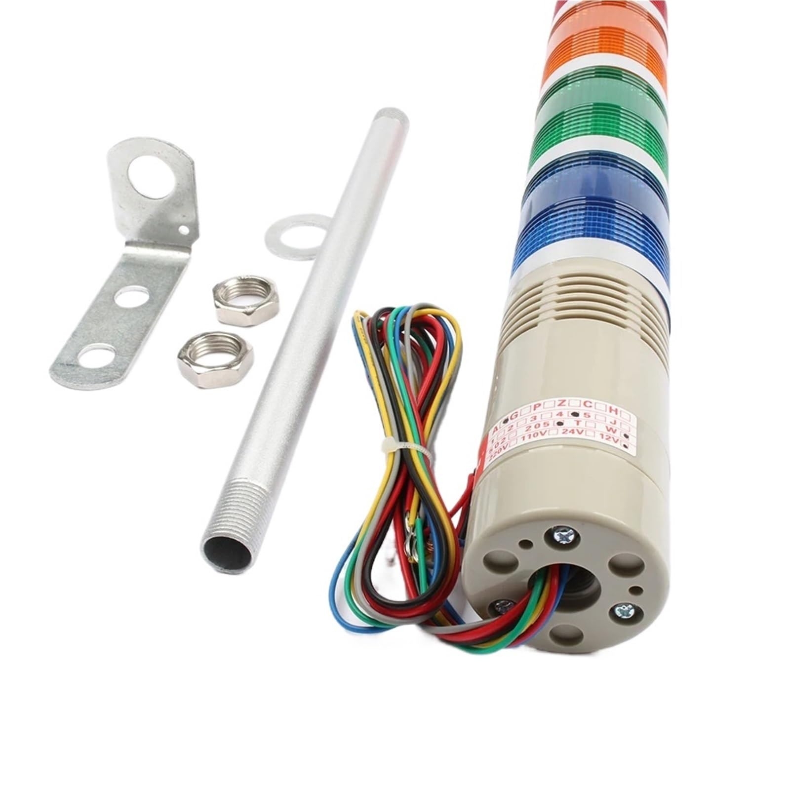 Torretta di segnalazione luminosa, Spia di segnalazione segnale flash lampada stack 12V-220V multicolore LTA-505