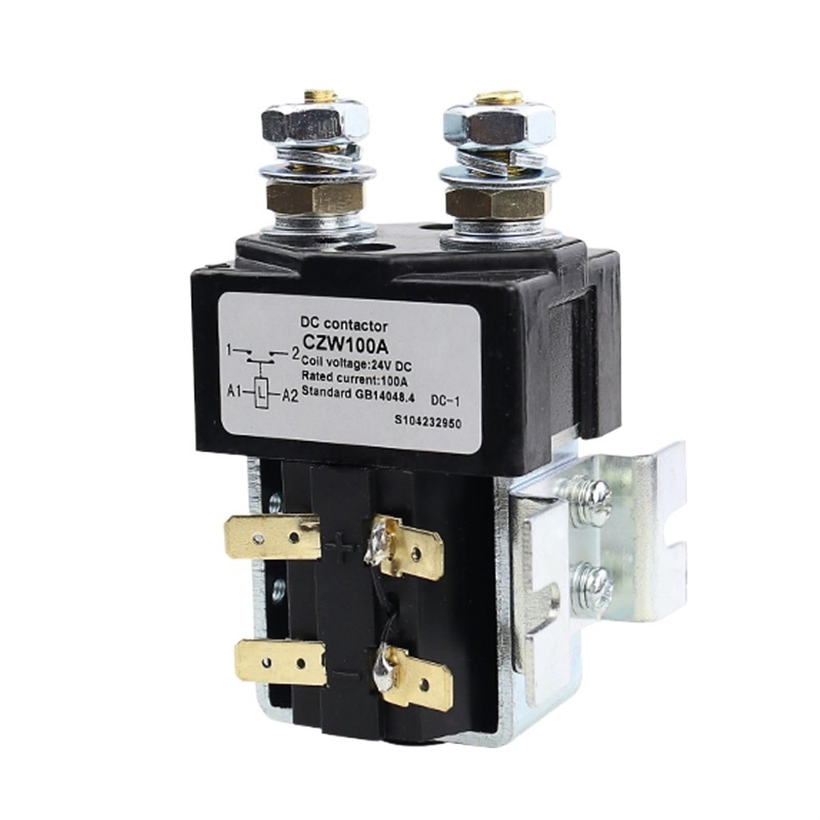 RCGKNNMUZ DC Contactor CZW100A 12V 24V 36V 48V 60V 72V 100A 1NO Style ZJW100A 1Pcs(DC12V 1NO)