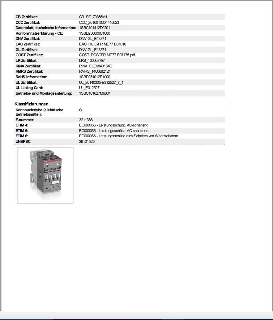 ABB 1SBL297001R1300 ABB CONTACTOR AUX.AF38-30-00 3P 100-250V AC/CC