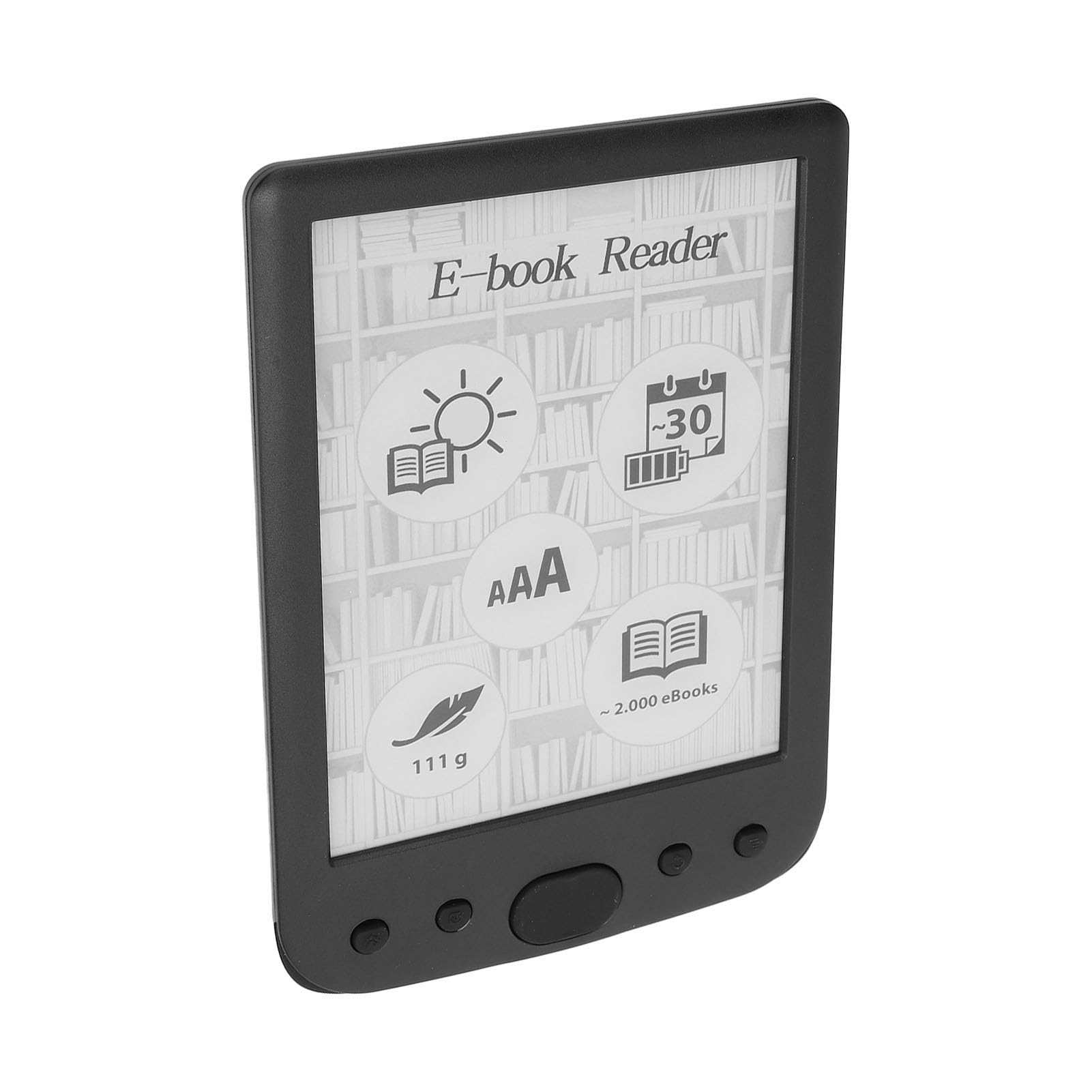 Lettore di Libri Elettrico Leggero da 6 Pollici con Schermo Trasparente, Memoria da 8 GB, Batteria da 2500 MAh, Ideale per Leggere PDF, TXT, DOC, FB2 e Altro, Offrendo una