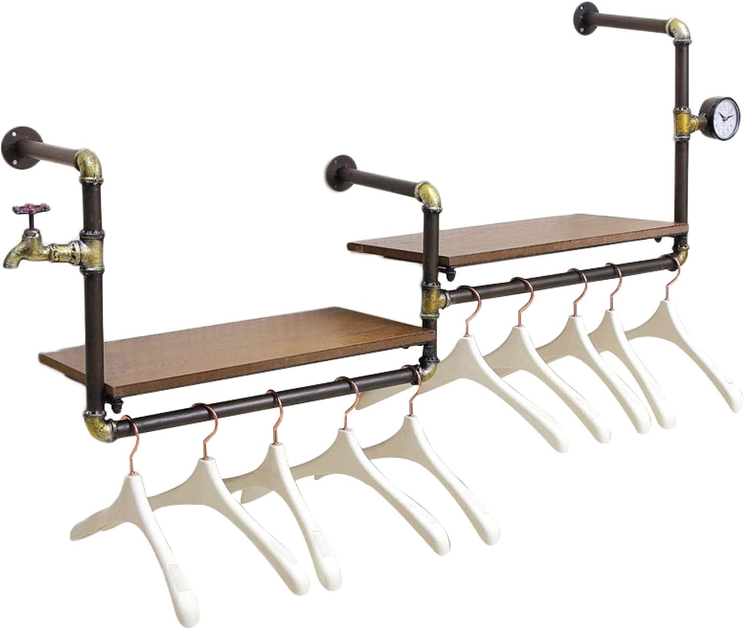 Wrought Iron Industrial Pipe Clothing Hanger Display Rack
