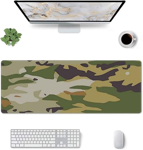 Miniatura 8 de Alfombrilla de mouse grande para juegos de camuflaje rosa (31.5 x 12 pulgadas), base de goma antideslizante, protector de escritorio grande para el