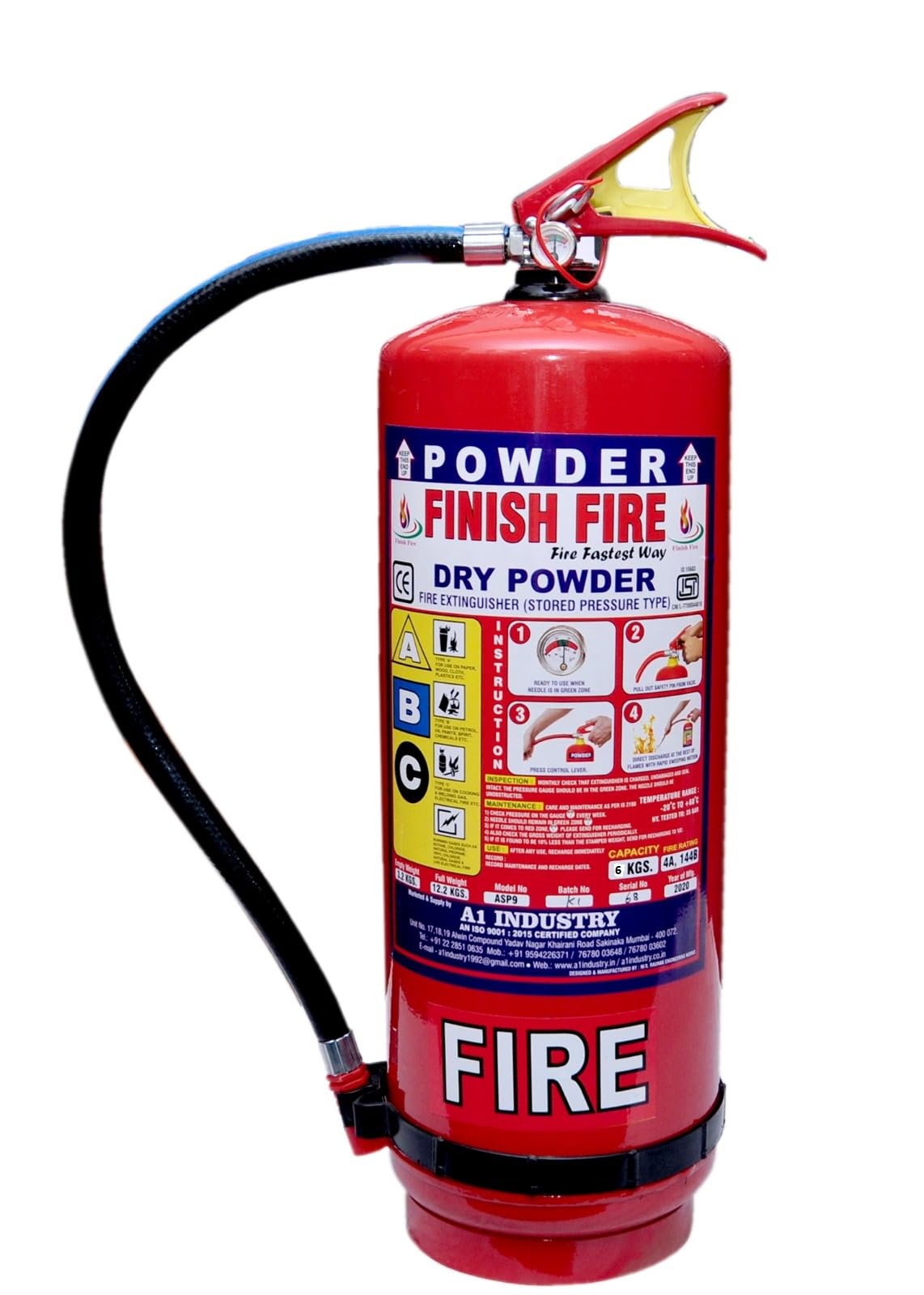 Finish Fire Abc Type Fire Extinguisher 6kg Use For Home