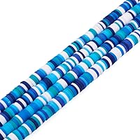 Vista 17 de Cheriswelry Cuentas espaciadoras de arcilla polimérica de disco redondo y multicolor, 10 hebras, alrededor de 3200 cuentas sueltas hechas a mano