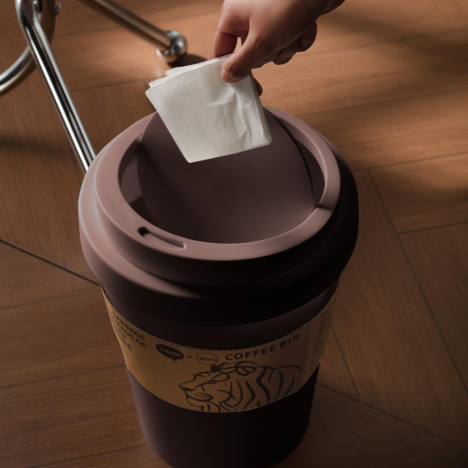 Generico Cestino Dei Rifiuti Con Coperchio Oscillante | Silenzioso Con Capienza Elevata Per Cucina Esterno Uffici Dormitorio Terrazzo Bagno Contenitore Pratico