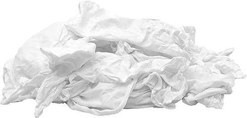 Miniatura 2 de Trapos de limpieza de camisetas blancas de primera calidad (bolsa de 1 libra)  Trapos de algodón blanco para limpieza, manchas, pintura, aceite,