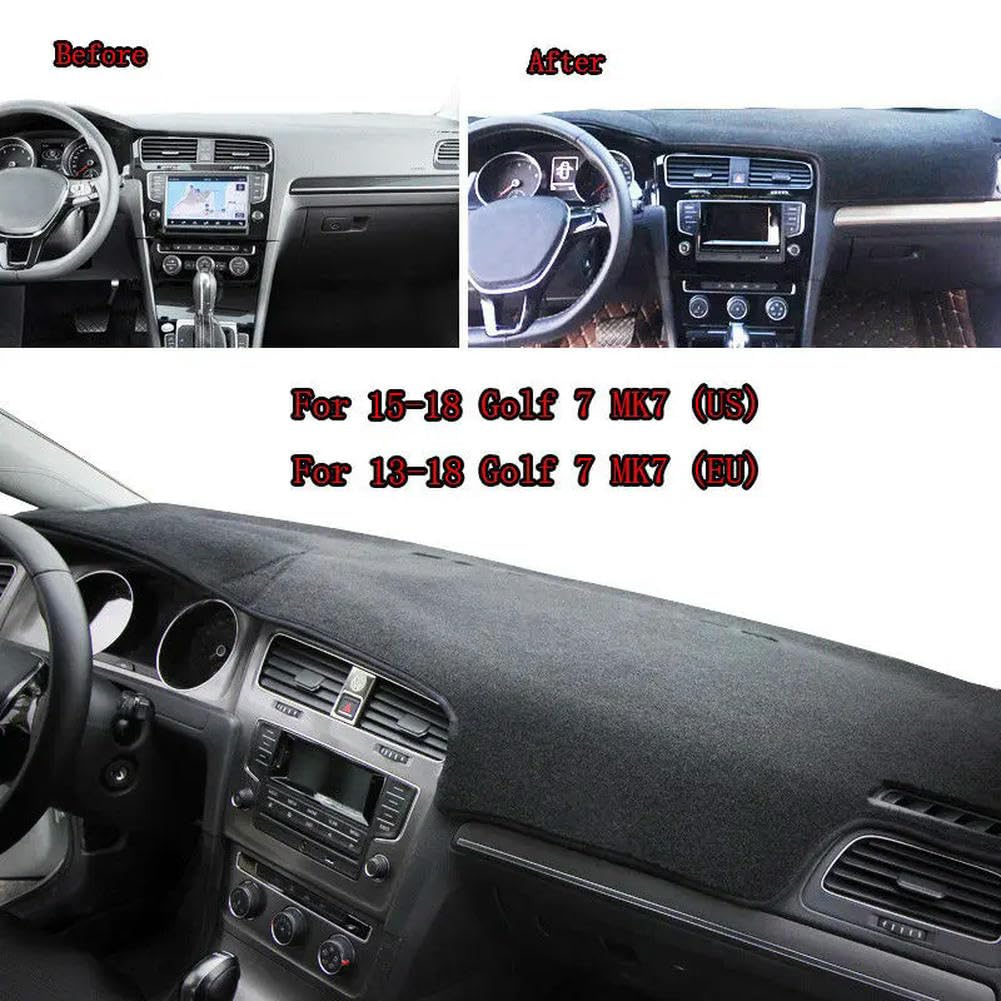 Auto-Armaturenbrett-Abdeckung, Armaturenbrett-Matte, für Golf 7 MK7 2013-2019, Armaturenbrett-Abdeckung, Rutschfester Teppich-Schutzschild