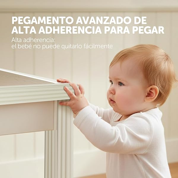 shinfly Multiusos Protector Espuma, 5mx8cmx8mm Autoadhesivo Protector Pared Cama niños, Espuma Ancha Suave Gruesa Rollo para Superficie Dura & Bordes, Protección de Bordes para Ancianos Blanco Lana - 3