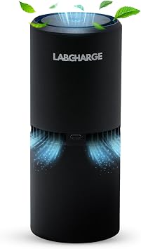 LabCharge Compact Air Purifier - Covers 250 Sq Ft - Ideal for Bedroom or Dorm Room - Silent HEPA Filter - Portable, Mini Air Purifier for Small Spaces