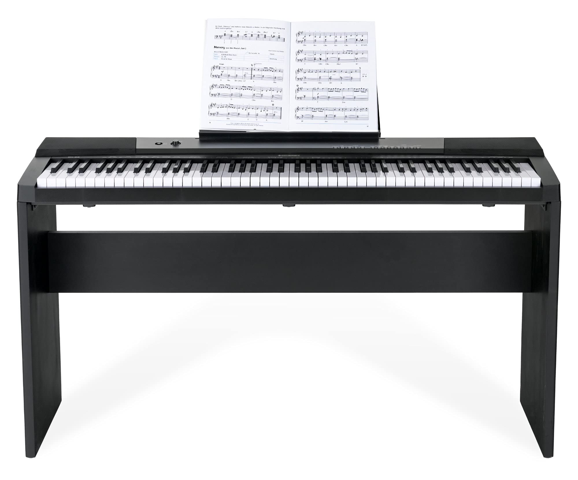 McGrey DK-88 Tastiera Beginner in Look Stagepiano - Tastiera per principianti con 88 tasti - con supporto - 146 suoni - Funzioni Split, Dual e Twinova - inclusa pedaliera sustain - Nero