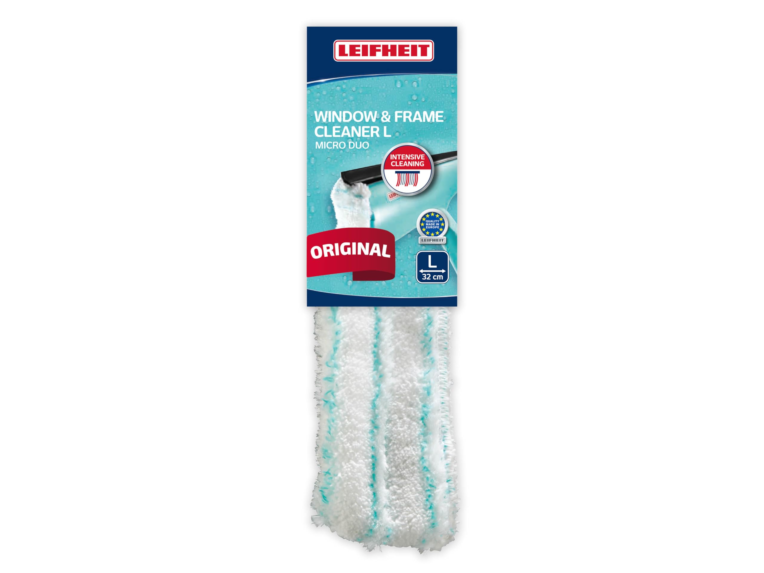Leifheit White Replacement Fleece For 3-In-1 Window Cleaner With Microfibre Fleece For 51320, For Window Squeegee And Frames, 32 Cm