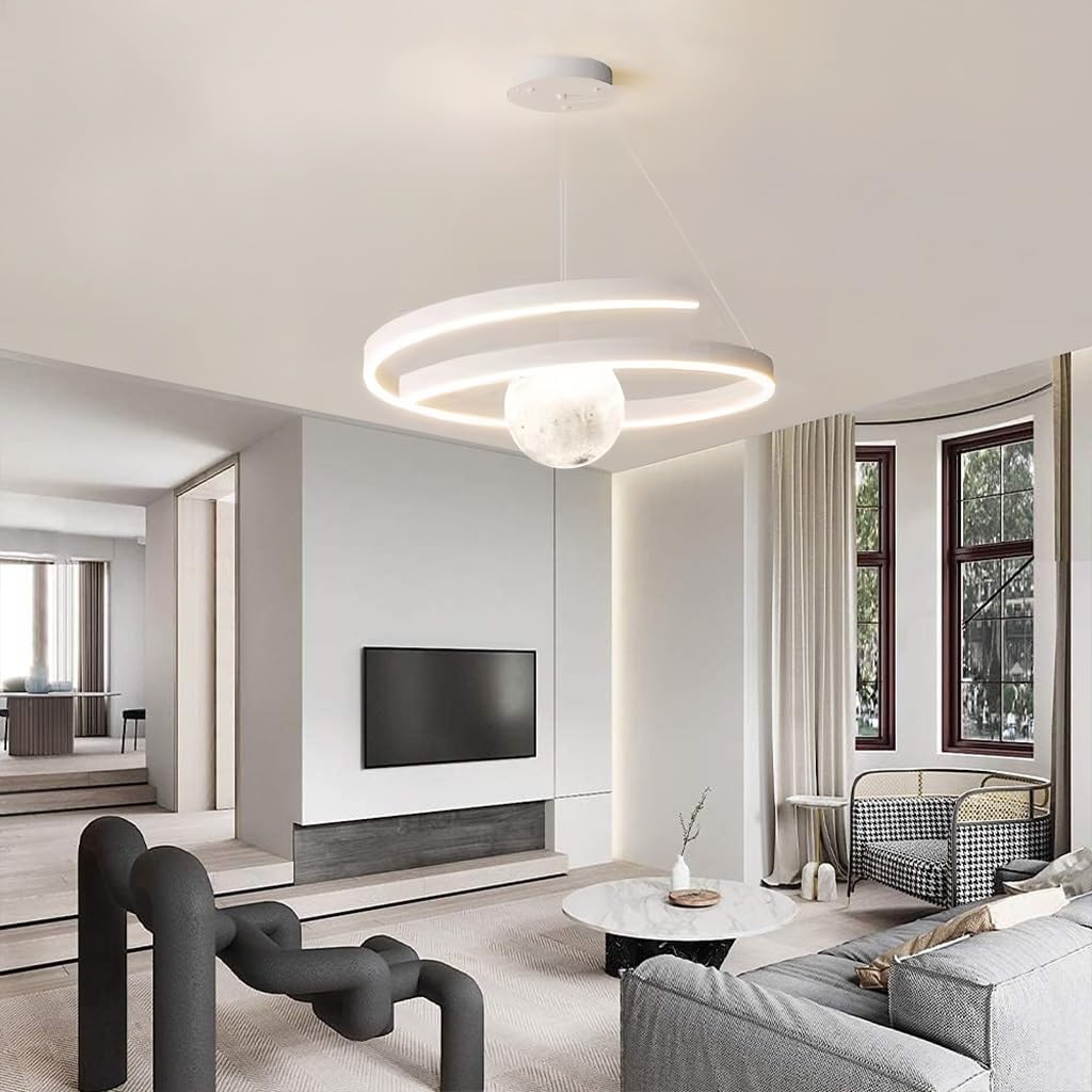 Lustre dimmable LED à hauteur réglable pour optimiser l'éclairage du salon