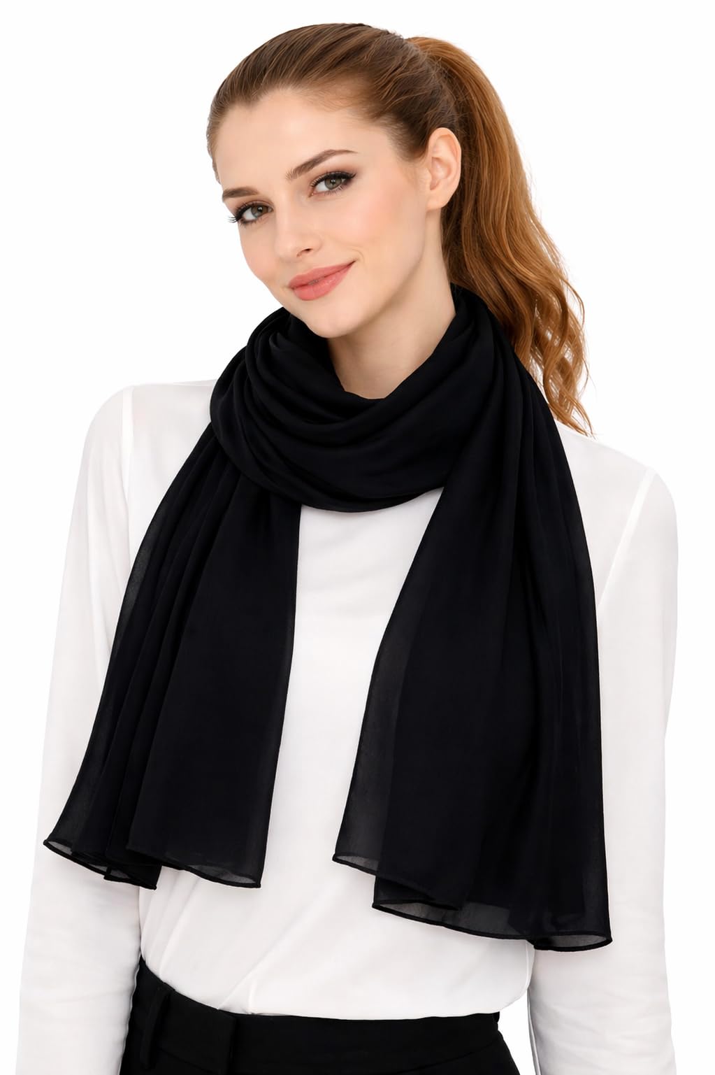 Brightonce Fashion Women’s Scarf Girls Georgette Solid Plain Scarf Stoles Shawl Dupatta Hijab For Women (180 X 85 CM)-picture-11