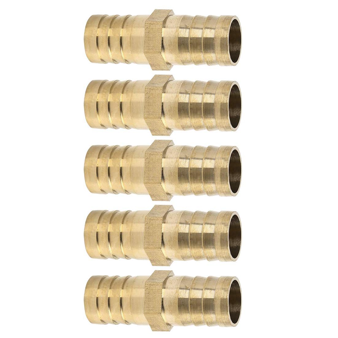 TA-VIGOR 5Pcs 19mm Brass Barb Hose Fitting Straight Connector Coupler, Straight Barb Hose Fitting Joiner for Air Gas Water Fuel