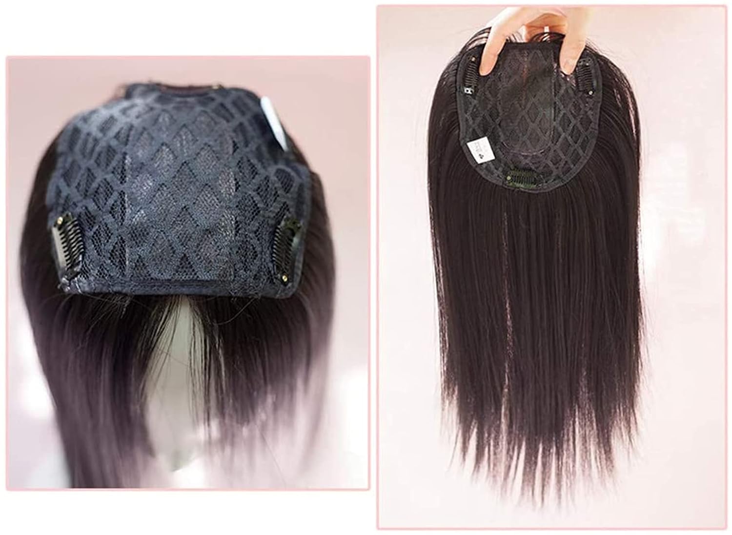 Straight Crown Topper 14 inch Clip in Synthetic Hair Toppers Wiglet Hairpieces for Women with Thinning Hair