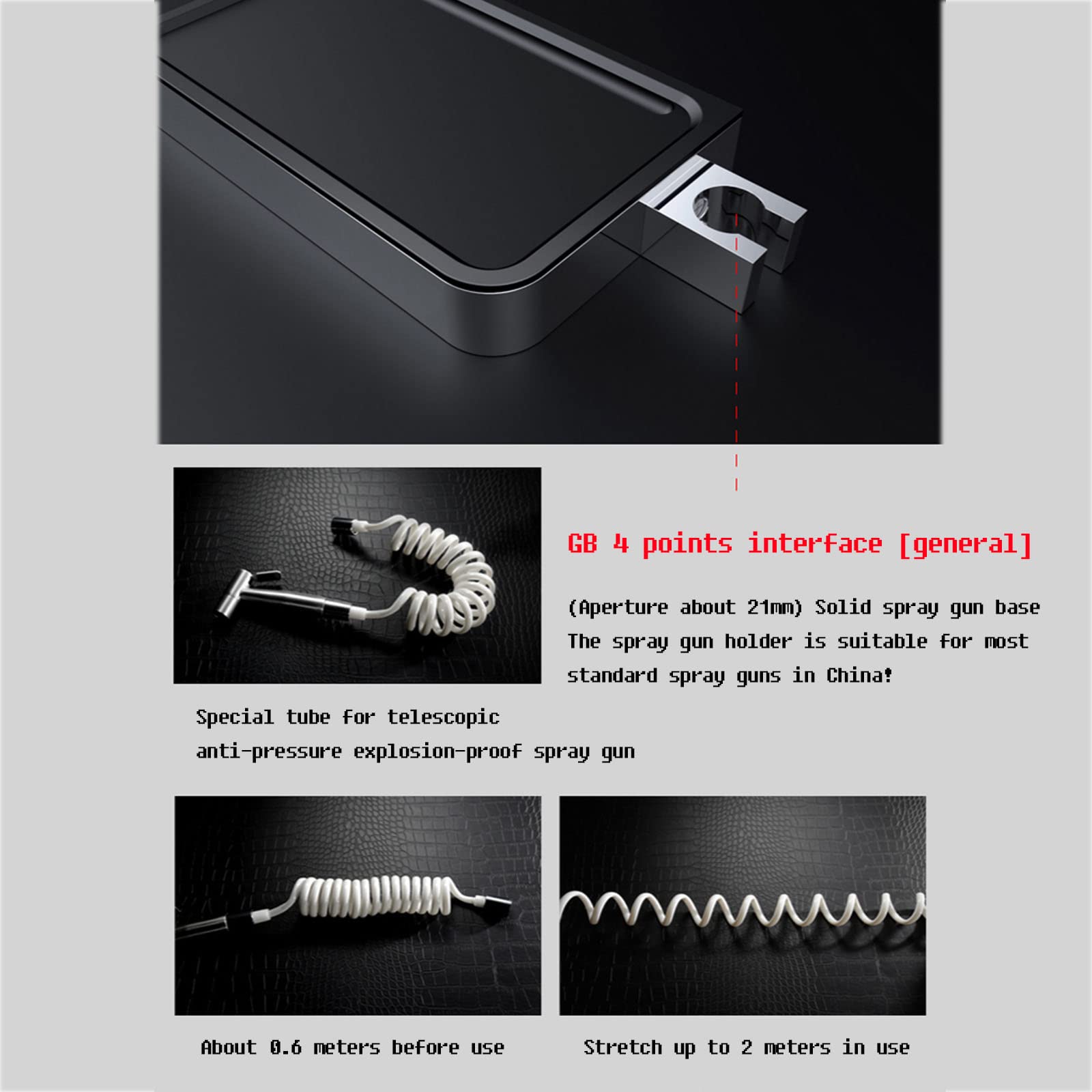 Portarollos Papel Higienico, portarrollos baño Adhesivo, Pulverizador de Bidé de Mano de Acero Inoxidable para Inodoro,con el Teléfono Móvil Estante de Almacenamiento,Blanco,Bright