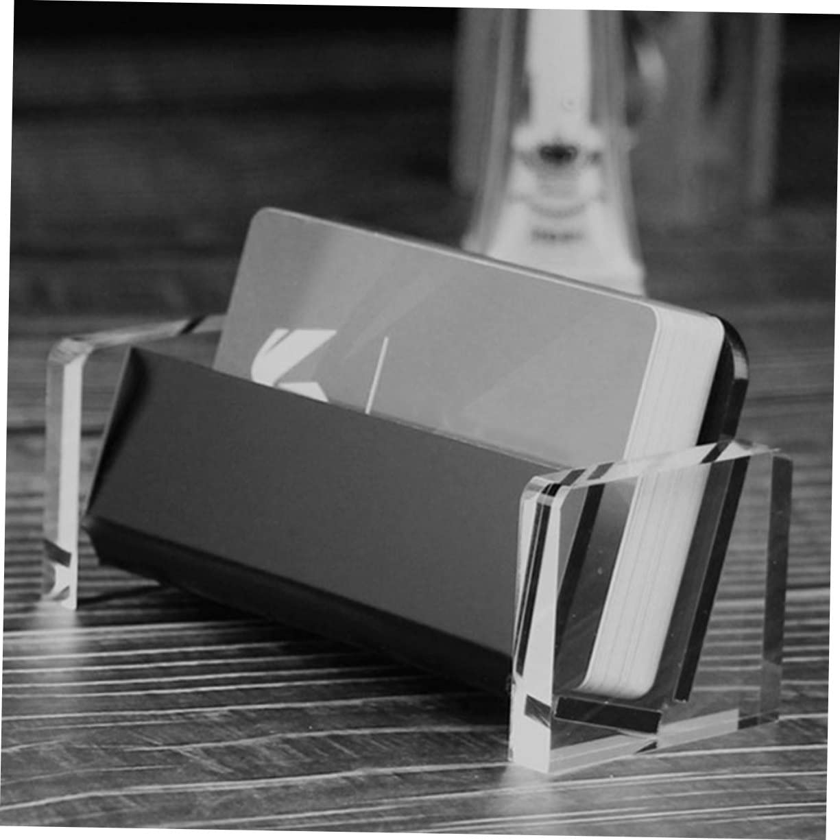Artibetter 3 Set Biglietti Visita in Acrilico Supporto E Nero Per Scrivania Ufficio Custodia Organizer Con Base Rinforzata Per Carte Design Geometrico Aperto Per Accesso Facile E 2 Pezzi * 3
