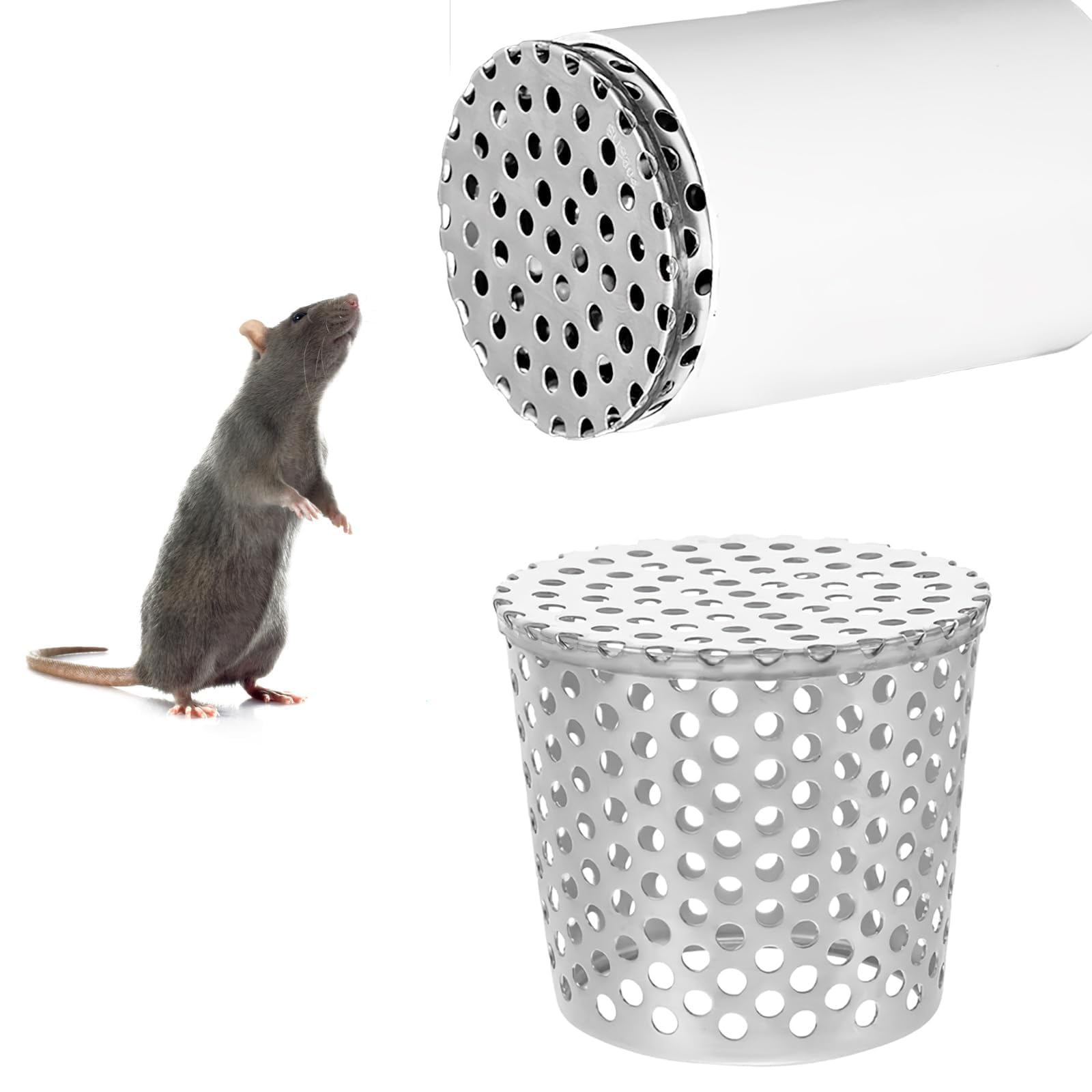 TecoKart® Stainless Steel Anti Rats Drain Outlet Filter, Rats Drain Pipe Outlet Mesh Cover, Diameter Strainer Gutter Downspout Strainer, Effective Rats and Debris from Entering Drain System (75mm)