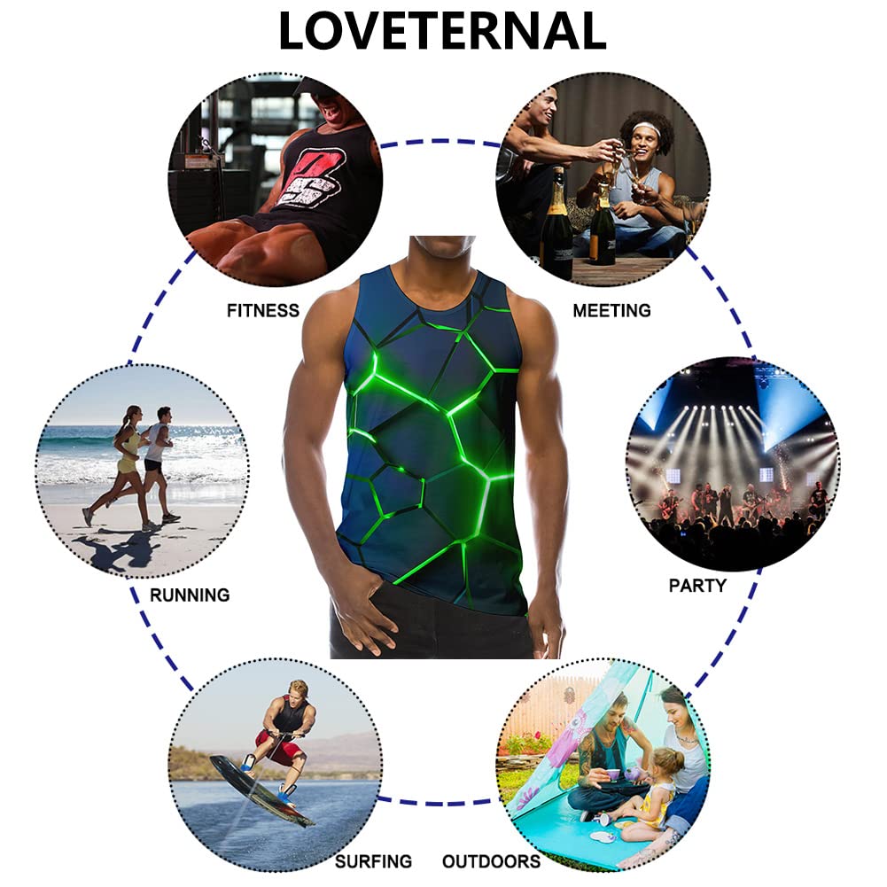 Loveternal Herren 3D Druck Tank Top Sommer Cool Muskelshirt S-XXL