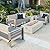 Easy-Going Waterproof Patio Seat Cushion Covers 24x24x4 inch 4 Pack Replacement Non-Slip Outdoor Cushion Slipcover with Zipper and Adjustable Straps for Outdoor Furniture, Covers Only, Gray