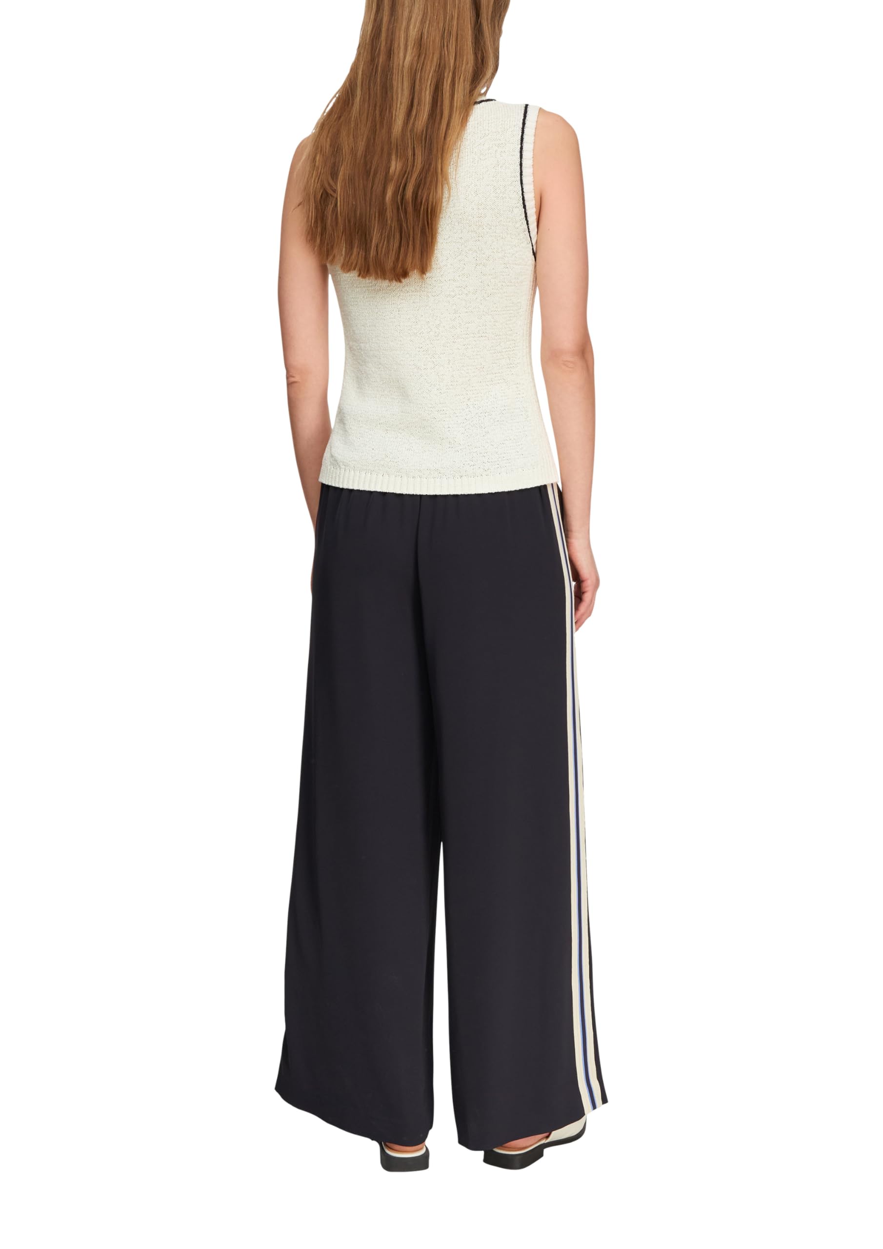 Comma Wide-Leg-Hose mit Seitenstreifen