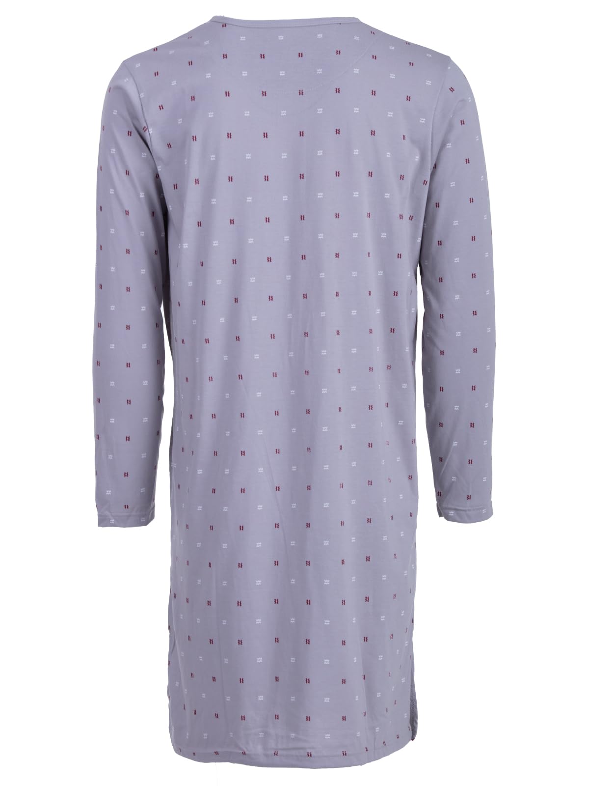 Camisón de manga larga para hombre, diseño de ondas, bolsillo en el pecho, tapeta con botones, talla M-
