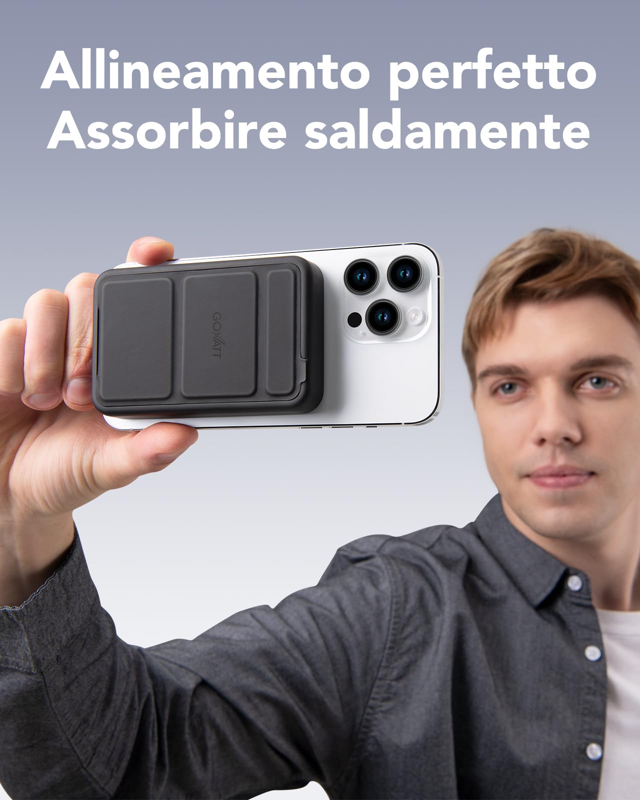 GOWATT Power Bank Magsafe Apple 10000mAh Power bank Magnetico PD 20W ricarica rapida Wireless USB-C per iPhone serie 16/15/14/13/12