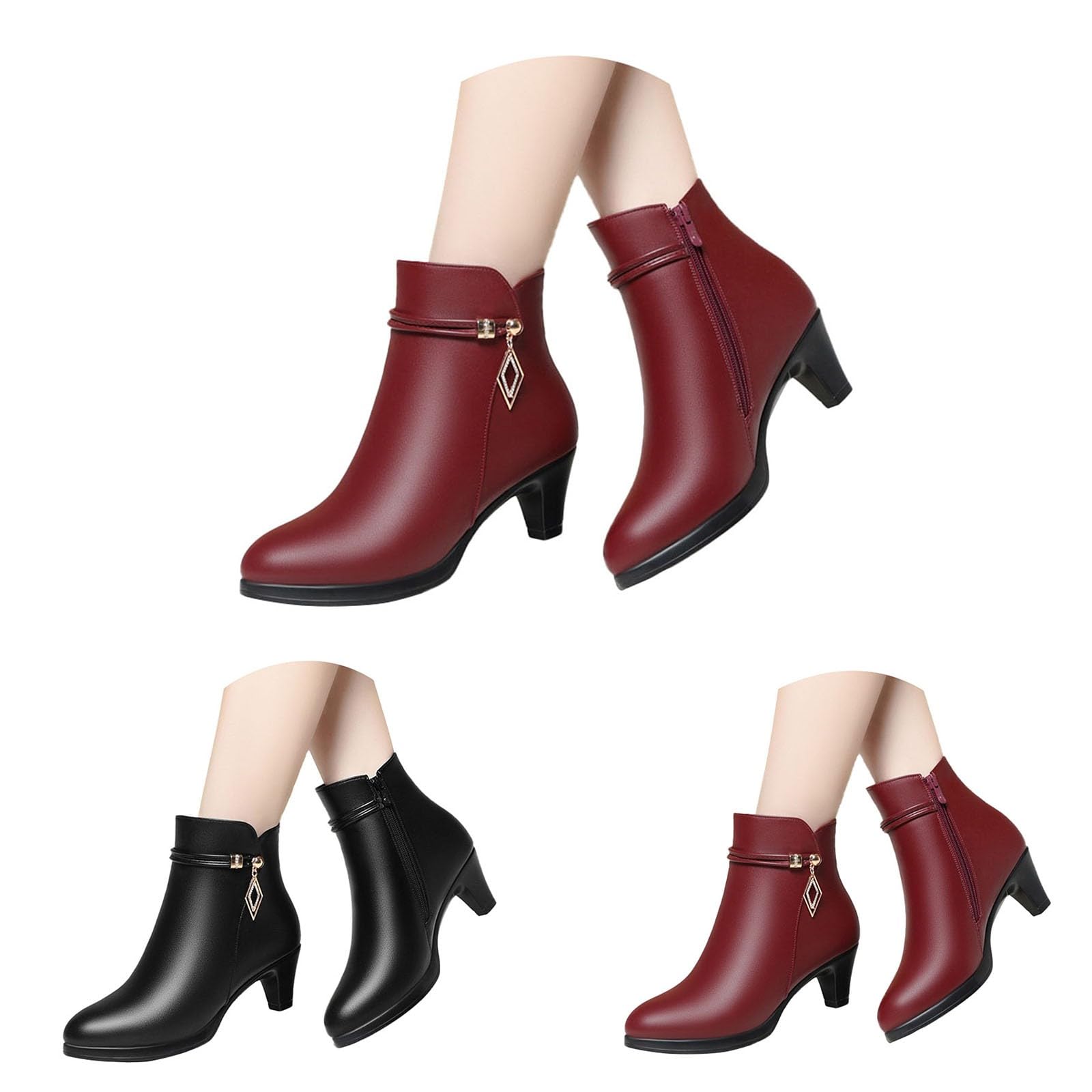Botas para Mujer Acolchadas Y Cálidas Otoño E Invierno De Tacón Cowboy