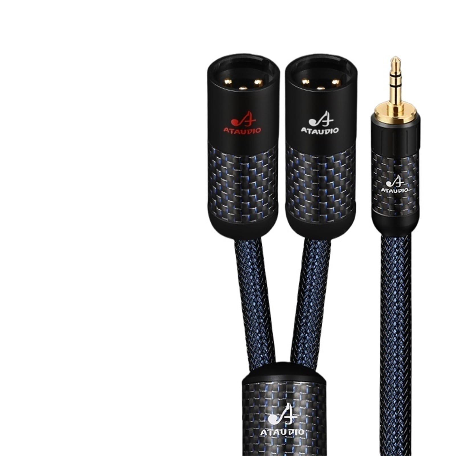 Kabel HiFi 3,5 na 2XLR czysty srebrny męski/żeński jack 3,5 mm do podwójnego XLRR 3-pinowy do AMP PC Mixer Wysokiej jakości kabel audio (3,5 do 2XLR żeński, 0,5 m)