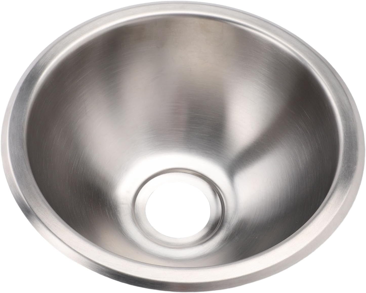 Zerone RV Kitchen Sink, Round Stainless Steel Sink with Brushed Mirror Finish, 10.43 Inch Compact Design for RVs, Boats and Yachts