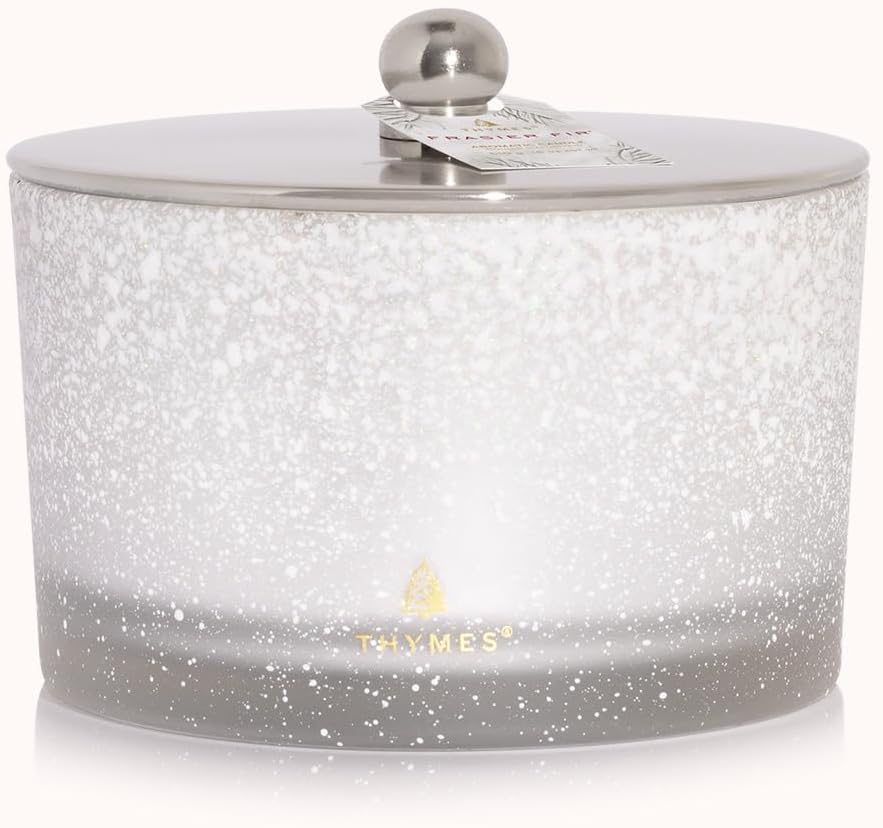 Thymes Frasier Fir Flocked Jar Candles – Holiday Scented Candles for Home with Notes of Crisp Siberian Fir, Cedarwood & Sandalwood – Luxury Home Decor Gifts for Women & Men (3-Wick, 18 oz) - Image 7