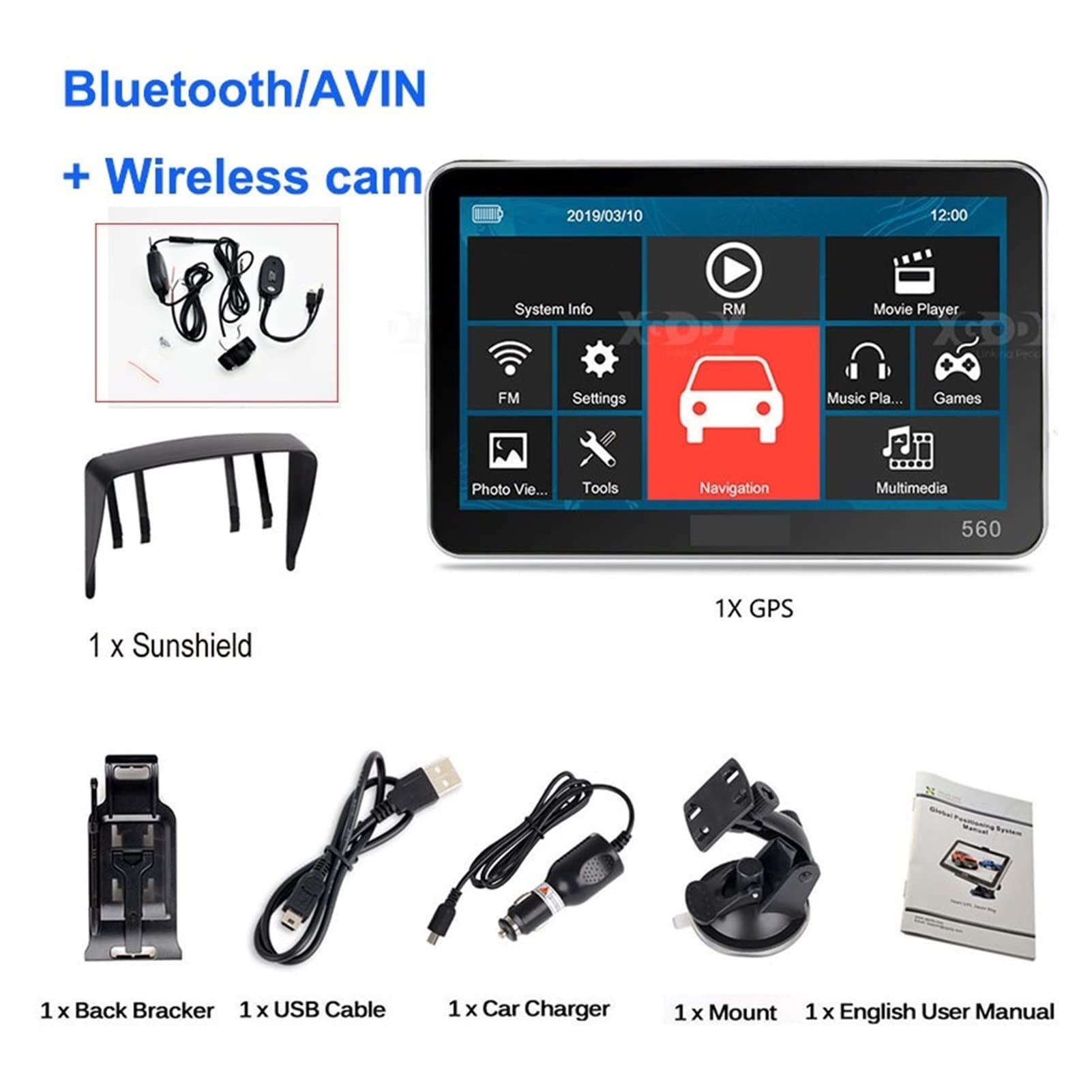 5 '' Car Turck GPS. Nawigacja 26. 5m + 8 GB FM SAT NAV Nawigator Navitel Rosja mapa(BT add wireless)