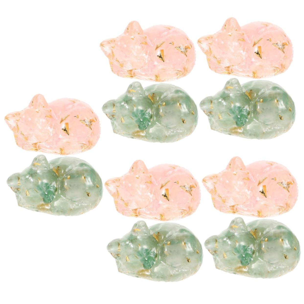 Sculpture de chat en cristal : lot de 10 améthystes mini pour décoration