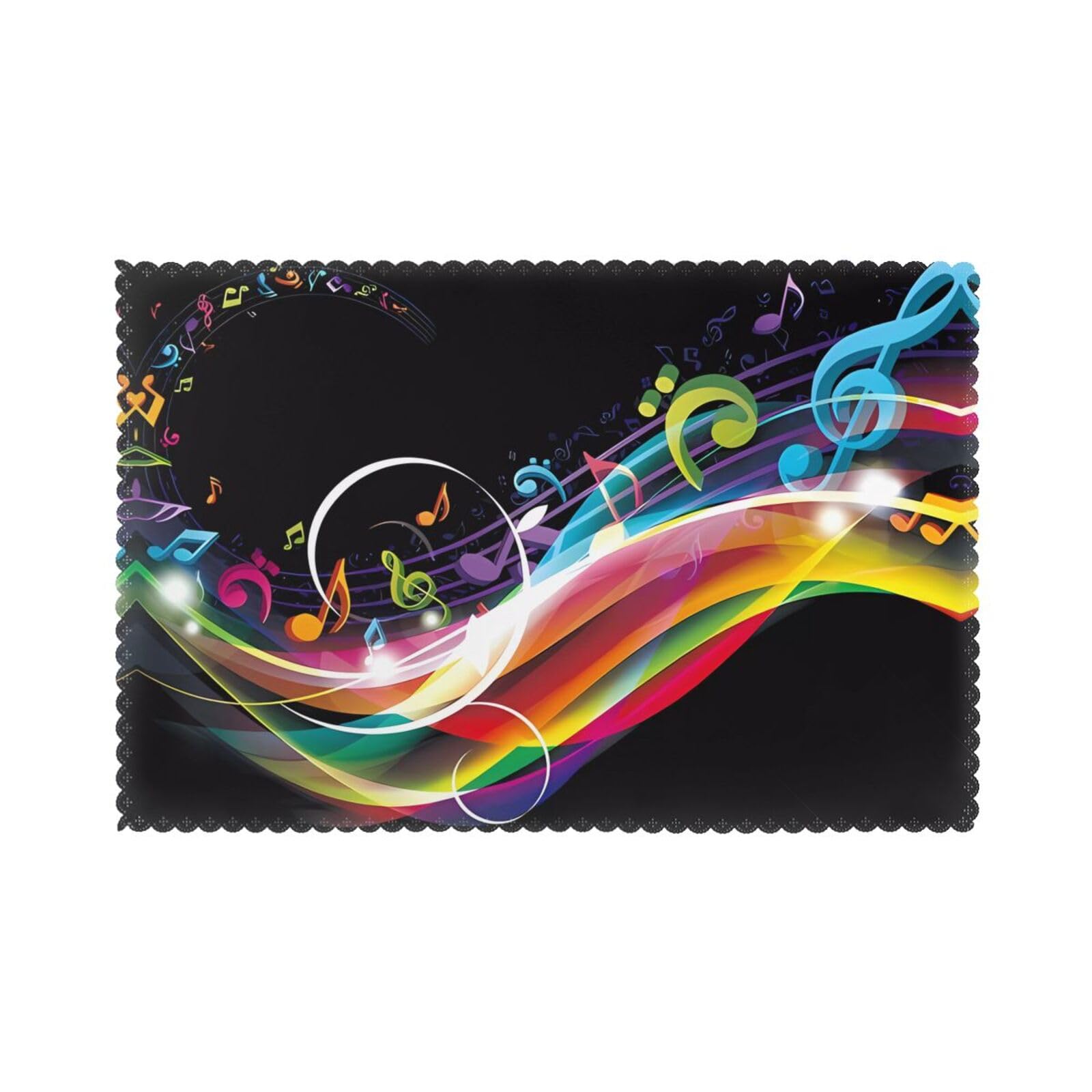 HJFCZH Colorful Music Prints Placemats Set of 6 12x18in – A Great Housewarming Gift for a Warm & Stylish Home