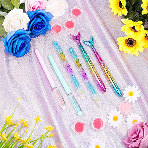 12 Piece Diamond Painting Tool, Include 6 Piece Mermaid Point Drill Pens Classic Point Drill Pen Spiral Diamond Painting Pen, 6 Piece Diamond Painting Wax Storage Case Full Of Glue Clay (Pink) #TOP6