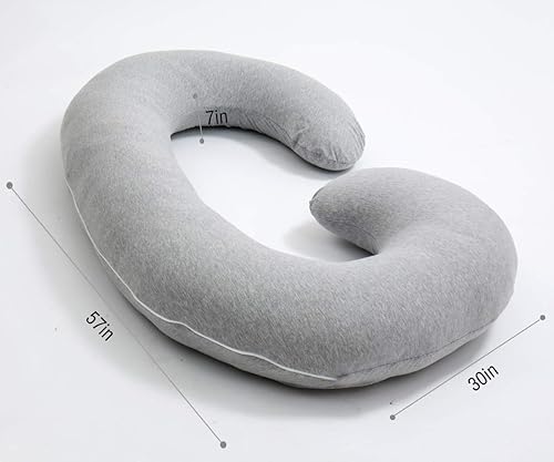 Miniatura 2 de Almohada de embarazo, almohada de cuerpo completo en forma de C para apoyo a la maternidad, almohada para dormir para mujeres embarazadas con funda