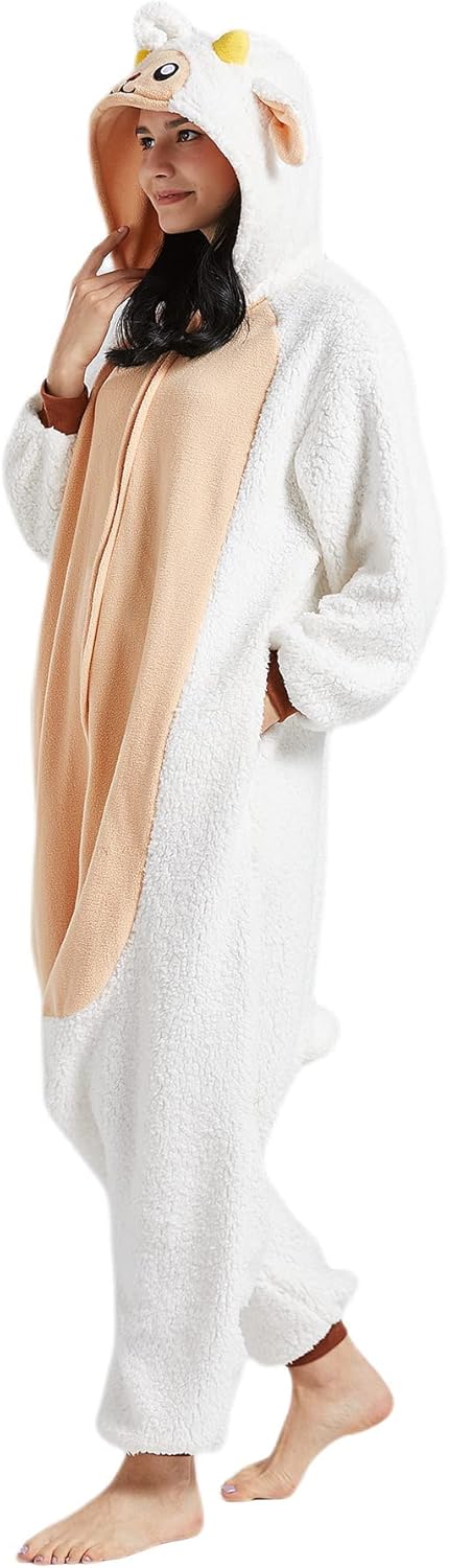 DarkCom Sheep Onesie Halloween Costume One Piece Unisex Adult Pajamas Women Men Sleepwear Christmas Pajamas - Image 4