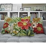 Sunflower Pillow Covers 18×18 Outdoor Summer Pillow Case Garden Floral Cushion Case Green Cushion Covers for Holiday Home Seasonal Summer Decor 4 Pack