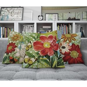 Sunflower Pillow Covers 18x18, Outdoor Summer Pillow Case, Garden Floral Cushion Case, Green Cushion Covers for Holiday Home Seasonal Summer Decor, 4 Pack Sunflower Pillow Covers 18×18 Outdoor Summer Pillow Case Garden Floral Cushion Case Green Cushion Covers for Holiday Home Seasonal Summer Decor 4 Pack