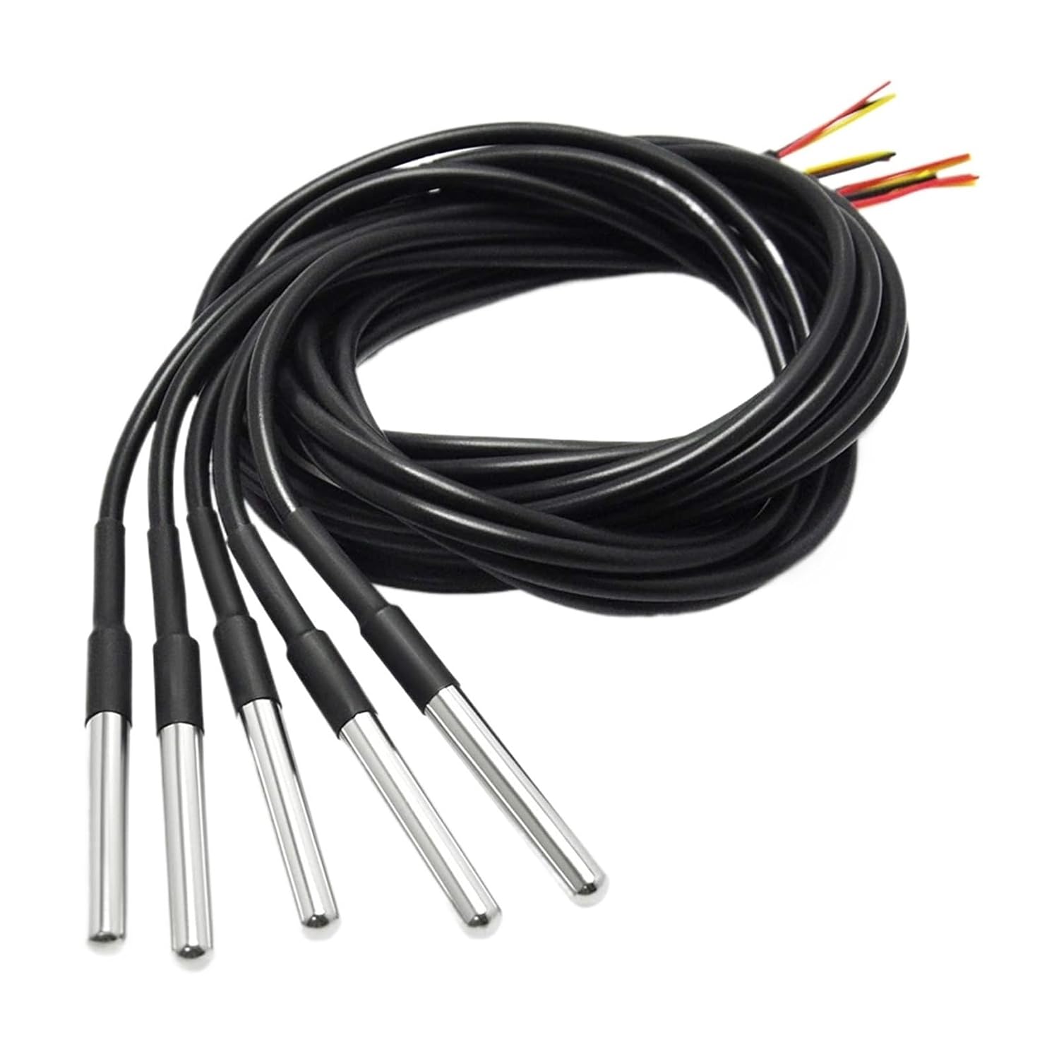 1-10pcs DS18B Stainless Steel Waterproof DS18B 1m 3m 5m Thread Temperature Probe Temperature Sensor 18B20 Cable(1M-3P)