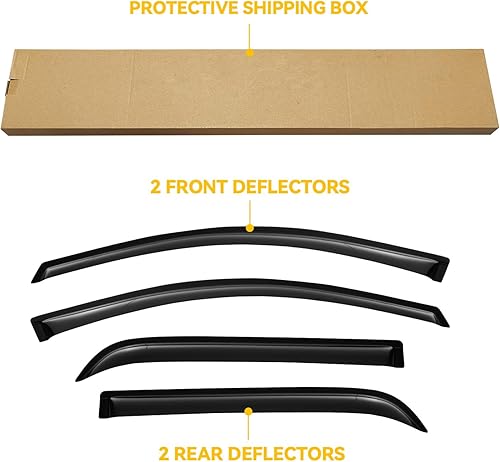 Miniatura 291 de Visera de ventana para Toyota 4Runner 2010-2024, protectores de lluvia de canal exterior, deflector de ventilación, sombra de viento, humo oscuro