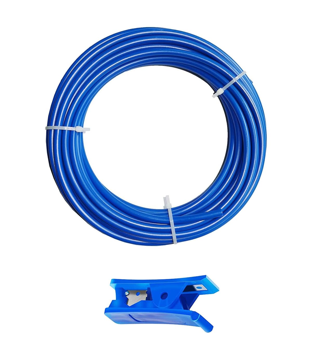 Kit Raccordement Eau HUAZIZ - Tuyau Bleu 10m, 1/4'', Avec Coupe-tube - Pour Osmoseur, Réfrigérateur, Filtre à Eau