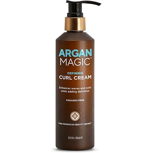 ARGAN MAGIC Defining Curl Cream - Enhances Waves and Curls While Adding Definition | Conditions, Detangles, and Reduces Frizz | Paraben Free (8.5 Ounce / 250 Milliliter)