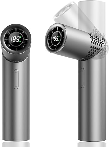 Portable Handheld Fan - Rotatable Mini Fan, High Speed Wind Cooling, 199 Speeds Stepless Control, Digital Display, 3-in-1 Rechargeable Personal Fan for Travel, Outdoor, Birthday Gifts for Women Men